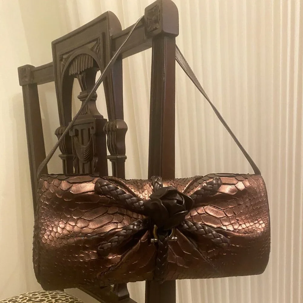 Ferragamo Python Evening Purse - Picture 1 of 14
